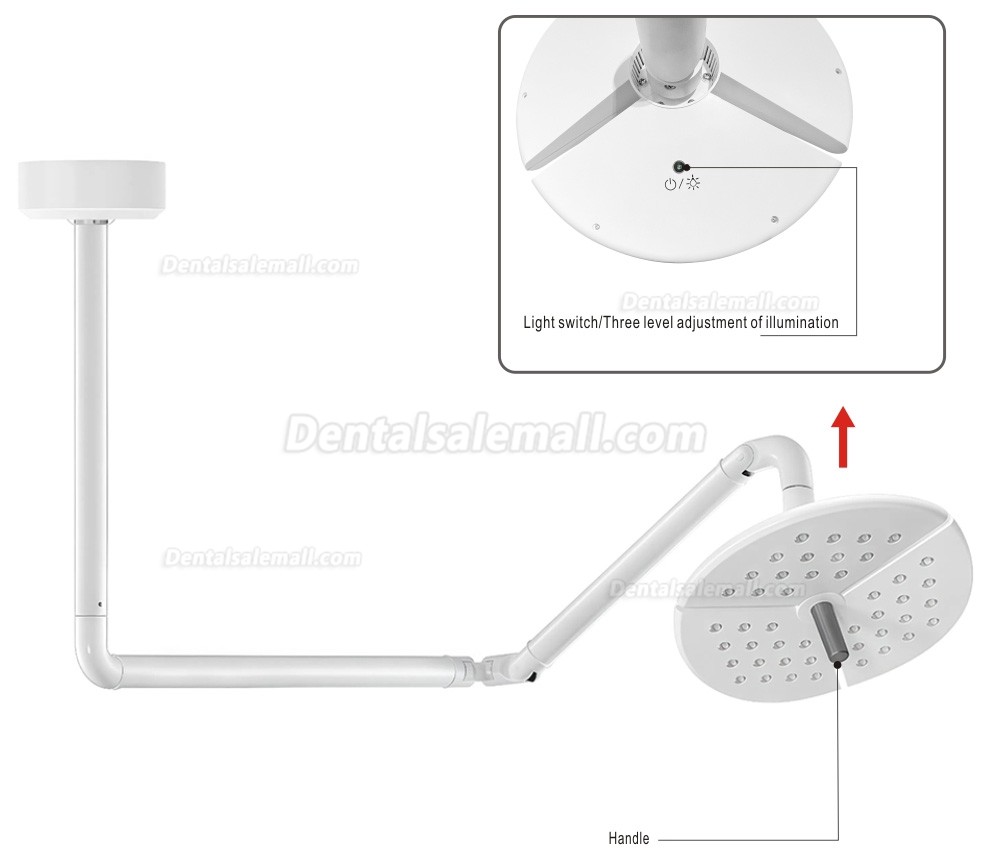 KWS KD-2036D-4 80W Ceiling-Mounted Dental LED Surgical Light Shadowless Dental Ceiling Lamp